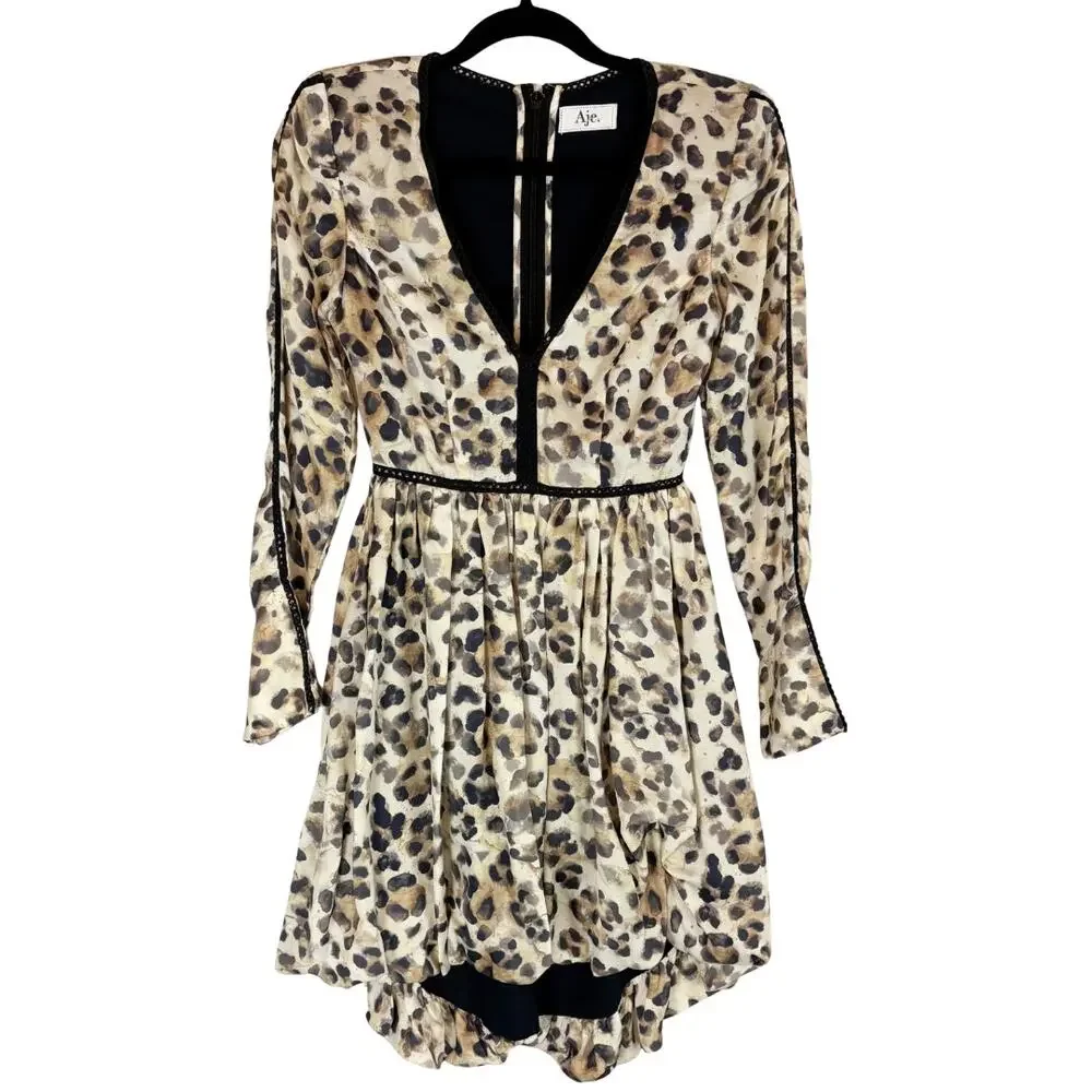 Aje Leopard Mini Dress 2 - Picture 5 of 10